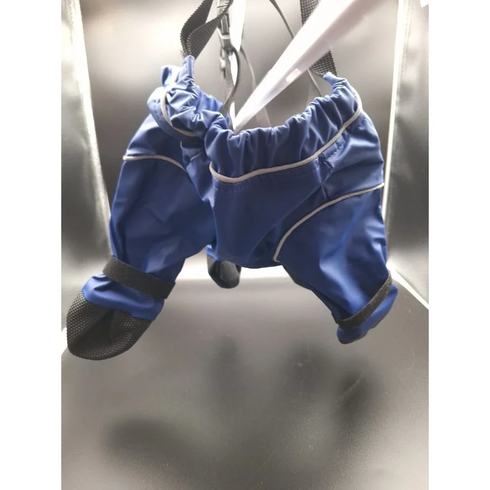 DogLemi Adjustable Water Proof Dog Boots Suspenders Anti-Slip Blue XS
